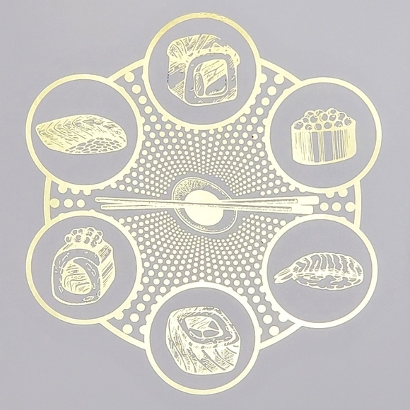 Real Gold Foil Print Sushi Wall Art - Picture 3 of 5